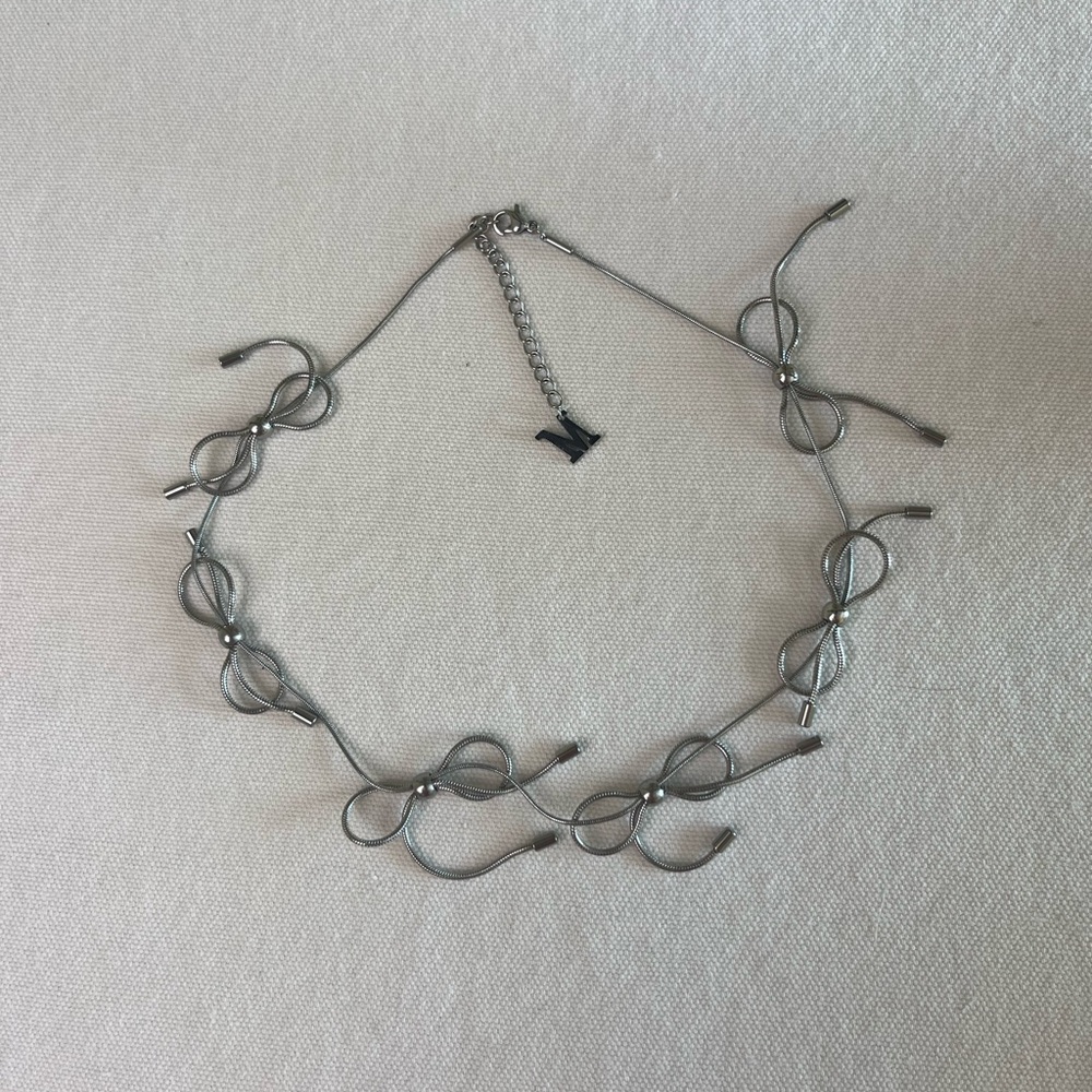 Marland Backus Chic Silver Bow Necklace